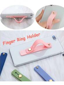 Gesen Soporte de teléfono de pulsera universal, soporte de anillo para el dedo, agarre de teléfono de unicolor minimalista - soporte para teléfono móvil con anillo - Ver 2