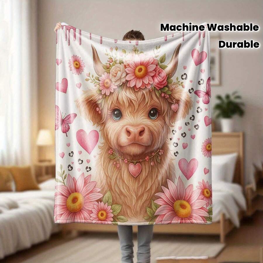 Cozy Highland Cow Print Throw Blanket - Soft, Reversible & Versatile For Couch, Bed, Office, And Outdoor Use - Perfect Gift Idea - Multicolor 14 - View 1