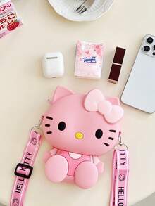 1个Hello Kitty及家人主题腰包 - 可爱卡通设计，轻便易携，适合日常出行，采用硅胶材质，可手洗，是旅行和户外活动的理想之选，旅行收纳包 | 新奇配饰 | 硅胶腰包，兼容Hello Kitty配件