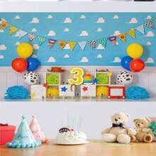 Un fondo de pared para la decoración de una fiesta familiar, adecuado para fiestas de cumpleaños, fiestas de vacaciones y reuniones familiares. - Multicolor - Ver 6