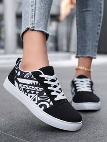 Tênis Casuais Femininos, Sapatos de Lona da Moda, Sapatos de Sola Macia para Skate, Sapatos Casuais para Uso Externo, Tênis Esportivos de Estilo Universitário, Sapatos de Cano Baixo Plus Size