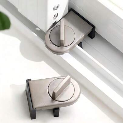 1 pieza Cerradura de aluminio para puertas y ventanas corredizas - Función antiaprisionamiento, antirrobo y antidesplome con cerradura de