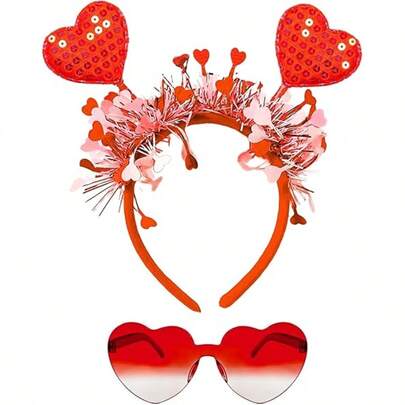Valentines Heart Headband And Heart Sunglasses For Valentine's Day Party Accessoires