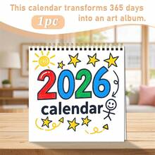 GDTME 2026年日历：一款2026年挂历，是返校、新年、圣诞节、教师节、父亲节礼物、教师用品、办公用品的理想之选，尺寸为7.9英寸 x 7.9英寸。