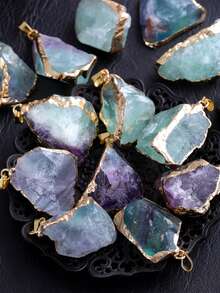 1/3/5pcs Natural Raw Quartz Crystal Pendants With Gold-Tone Setting, Unisex DIY Jewelry Making For Birthdays, Anniversaries, Housewarming Gifts