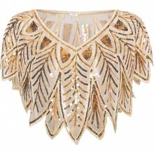 Shawl Wraps Sequin Beaded Evening Cape Bridal Shawl - Champaign Gold - View 8