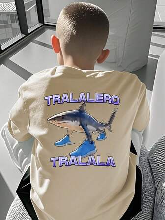 1 pièce T-shirt à manches longues col rond imprimé graphique cool et décontracté pour les garçons pré-adolescents, vêtement ample pour jeunes, automne, design de silhouette de cheveux noirs