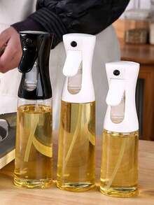 1pc Oil Sprayer Bottle, Kitchen Cooking Tool, Cooking Oil Mister Spray Bottle, Suitable For Baking, Grilling, Salad, Frying, Hair Care, Made Of PET Material, Kitchen Essential (Plastic Version, Not Dishwasher , Random Style) - Black - View 2