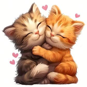 1/2/3 Pieces Cute Kitten Hug Heat Transfer Patch - Plastic, Washable And Ironing Patch, Suitable For T-Shirts, Jeans, Jackets, Backpacks, Hats - Unisex Clothing Accessories