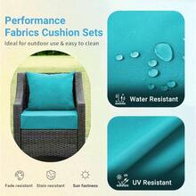 Outdoor Cushions Patio Furniture, Outdoor Cushion Set 24x 24x 5.75 Inch, Waterproof Fade Resistant Outdoor Chair Cushions, Deep Patio Chair Cushion With Removable Cover, Navy Blue - 青色 + 24*24+4/24*20" - 查看 3