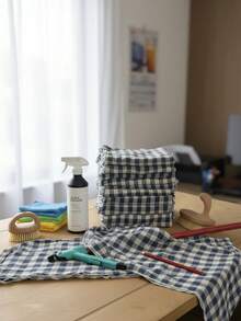 10 Extra Large Checkered Floor Cloths 70*45 – Lightweight Cotton - 藍色 - 查看 2
