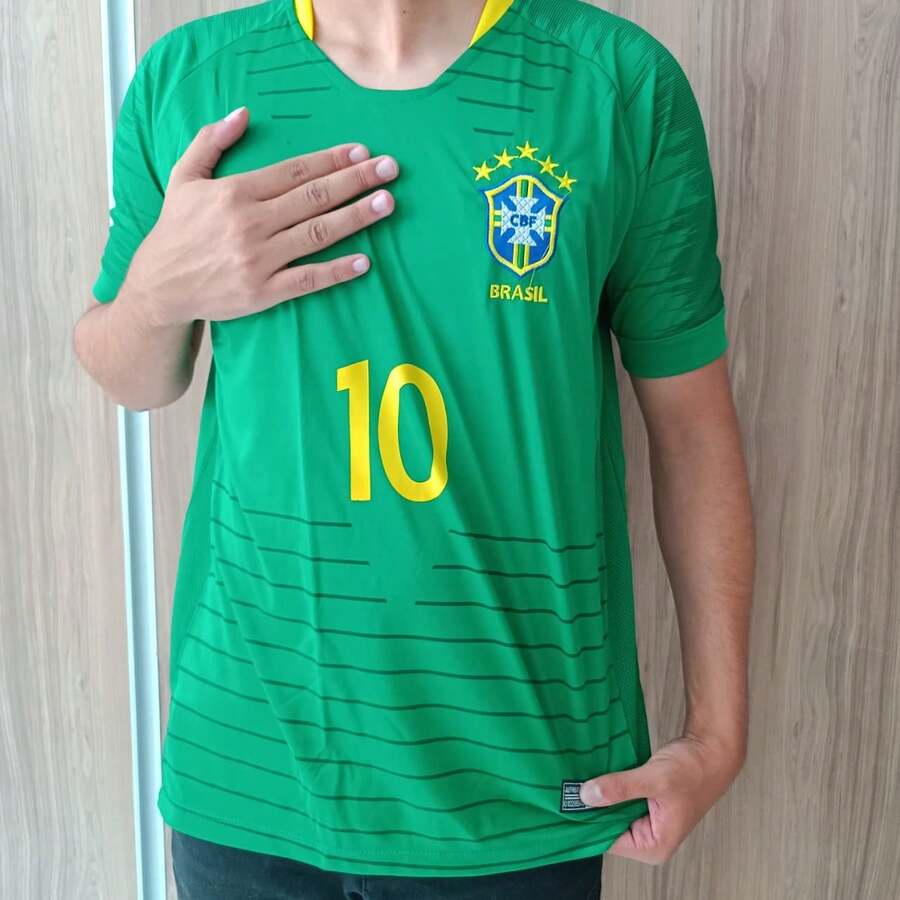 Adult Sports Shirt Nations Embroidered Premium 2018-2022 Blue Yellow - 內伊 - 查看 1