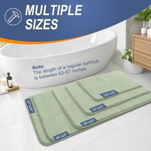 OLANLY Thick Memory Foam Bath Mat Rug 24x16, Extra Soft Absorbent Bathroom Rug, Quick Dry Bath Mats, Non-Slip, Machine Washable Carpet For Bathroom, Tub And Shower, Home Decor Accessories, Sage Green,24inchx16inch,SageGreen - SageGreen - View 6