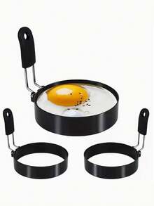 2 paquetes de anillos para huevos de acero inoxidable - antiadherentes, fáciles de voltear, forma redonda, manual, perfectos para cumpleaños, freír huevos, panqueques, tortillas - Utensilios de cocina y accesorios de cocina - Multicolor - Ver 6