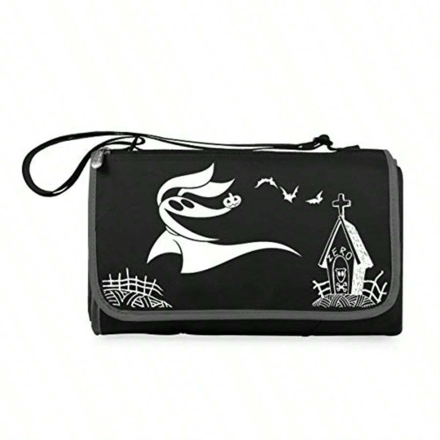 AWYYPicnic TIME Nightmare Before Christmas Zero Blanket Tote Outdoor Picnic Blanket Beach Blanket Camping Blanket Black With Black Exterior - như hình ảnh - Xem 1