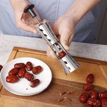 1pc/2pcs 304 Stainless Steel Ramadan Kitchen Tool, Manual Pitted Date Remover, Quick Press Pitted Date Clip, Essential Baking Tool For Maamoul Pastry During Eid - Multicolor - View 9