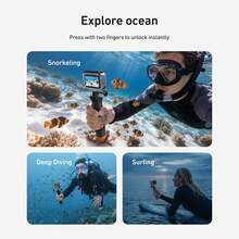 TELESIN Waterproof Case Combo For Action 6 Underwater Housing Shell Cage + Floating Stick 60M/196FT Deep Diving Snorkeling With Quick Release Bracket Screw Action 6 Accessories - Case Buoyancy Rod - View 3