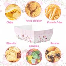6pcs/12pcs Fairy Theme Food Trays, Fries & Snack Boxes, Suitable For Princess & Fairy Theme Birthday Party, Wedding Supplies, Spring Outdoor Decor - Multicolor - View 3
