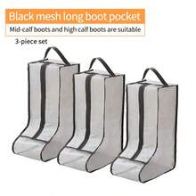 1 pieza/3 piezas Bolsa de botas de malla visible, versión talla grande alta y talla grande ancha, puede almacenar varios tipos de zapatos, botas de tobillo, botas altas, botas Chelsea, impermeable, anti-humedad, anti-polvo, con asa, bolsa de almacenamiento de zapatos portátil para viajes - Multicolor - Ver 11
