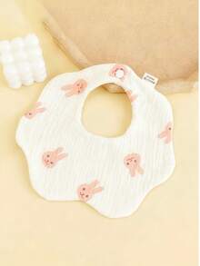 6 层纱布婴儿围兜防脏花瓣设计，婴儿口水围兜，新生儿防吐围兜 - 彩色 - 查看 2