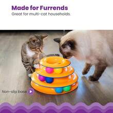Catstages Tower Of Tracks 3-Level Cat Track Toy With 6 Balls, Interactive Toy For Indoor Cats, Orange,TowerOfTracks - 軌道塔 - 查看 5
