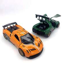 Alloy Racing Car Model With Openable Doors, Children's Toy Car Decoration, Suitable For Collection, Birthday Gift, Desktop Decor, Cake Topper, Holiday Gift, Suitable For 3-12 Years Old, Halloween, Children's Day, Thanksgiving, Christmas - Multicolor - View 8