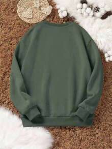 Fall Outfit For WomenINAWLY Huzzah" Frog Graphic Sweatshirt, Gildan 18000 Embroidered, Funny Pullover, Renaissance Frog Crew Nesweatshirtter, Medieval Fantasy Gamer Gift For WomenLoose And Comfortablechristmas Outfit Women - 軍綠色 - 查看 2