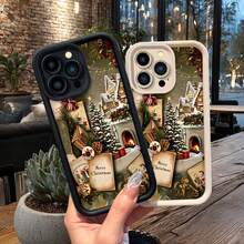 Funda de teléfono caliente de navidad para iPhone 17 16 15 14 13 12 11 Pro Max X XS XR XSMAX 7 8 6 6S Plus Air skyeye step nueva funda de teléfono, clásico blanco y negro doble color anti-caída todo incluido funda protectora, moda de alto nivel elemento dar la mejor opción, Softshell igual para hombre y mujer accesorios de vacaciones fundas de moda protección duradera materiales de calidad holiday shopper - Blanco - Ver 2