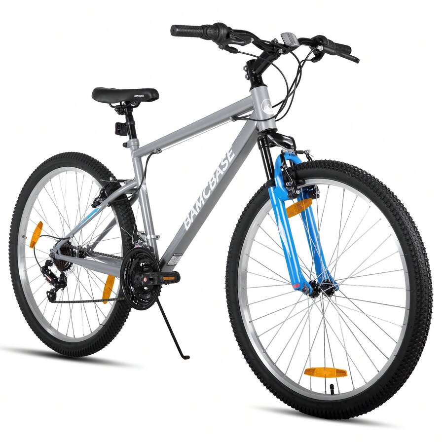 Hiland All-Terrain Mountain Bike (26/27.5 Inch) – Elegant MTB For Women & Men – 18-Speed Gears & V-Brakes – Attractive Colors - 灰色 - 查看 1
