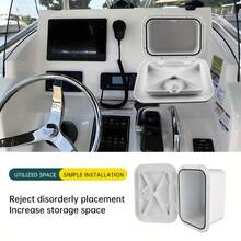 Marine Storage Box With Deck Hatch Inspection Cover - Heavy-Duty ABS Marine Toolbox, Large Capacity Fishing & Boat Storage Organizer With Rotating Lid,  Ideal For Deck, Dock - White - View 1