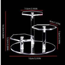 1 Soporte de exhibición clásico de acrílico, Gabinete de exhibición de miniaturas de 3/4/7 niveles, Soporte de producto octagonal y redondo, Adecuado para figuras de acción, cosméticos, perfumes, estatuas, joyas, coleccionables - Independiente, sin electricidad requerida, Exhibición de muñecas en miniatura, Exhibición de productos, Bolsa de maquillaje, Artículo de viaje esencial - transparente - Ver 13