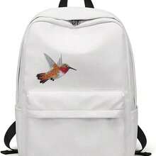 1-Pair Large Elegant Hummingbird Fabric Patches - Orange, Red, White, Black Sewing/Iron-On Appliques For Clothing, Bags, Hats - Realistic Flying Bird Design With Detailed Wings - Crafting & Apparel Decoration - 1 對 - 查看 7