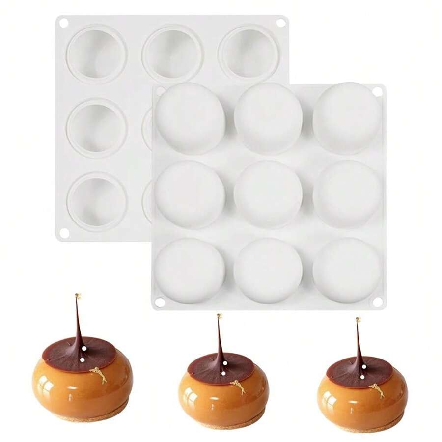 Mostsom Silicone Chocolate Half Round Mold Medium Semi Sphere Silicone Mold,Half Sphere Silicone BaFKing Molds For MaFKing Chocolate, Cake, Jelly, Dome Mousse (Oblate Spheroid A),OblateSpheroidA - 扁球體A - 查看 1