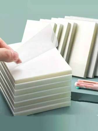 150 Sheets/3 Packs Of Transparent Waterproof Sticky Notes/Stickers, No Residue Required, Clear And Easy To Use, Quick-Drying, Writable, And Highly Adhesive. Suitable For Office, School, Diaries, Calendars, Books, Class Notes, Ideal For Organizing Tasks, Ideas, Deadlines, And Notes. Compatible With Highlighters And Markers. Multi-Functional Stationery, Student And Teacher Supplies, Birthday, Holiday, Party, And Gift Items.