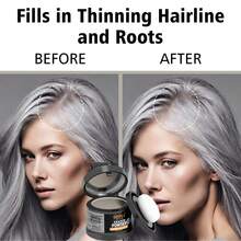Goiple 0.18oz/5g Light Gray Hairline Powder, Waterproof & Sweat-Proof, Lace Wig Root Concealer, Shadow Powder For Filling Sparse Hairline, Comes With Soft Sponge Puff, Fiber Powder For Sparse Hair & Beard, Includes Mirror, Hair Coloring & Makeup Tool - Light Grey - View 7
