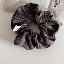 1条经典格纹丝绒发圈，高弹力不伤发，大号尺寸，适合长发女性，可扎马尾、发髻，多功能发饰，秋冬季发绳发圈头饰 - 彩色 - 查看 14