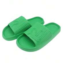 Bear Slides Smi.Ley Face FSandssals Slippers For Women And Men Ultra Comfort Non-Slip Shower FSandssals Indoor And Outdoor Use Quick Drying Pool Party Home,5Women/3.5Men,Green-2 - 綠2 - 查看 6