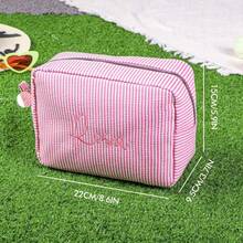 1 szt. Spersonalizowana torba z haftem, kosmetyczka/do przechowywania/kosmetyczka, lekka, wygodna, duża pojemność, uniwersalna, haftowana, personalizowana, idealny prezent dla dziewczyny, rodziny, koleżanek z klasy, sióstr, nadaje się na podróże służbowe, wakacje, prezenty dla druhen, kosmetyczka, spersonalizowany prezent dla niej, prezent na zaręczyny, kosmetyczka, prezent na wieczór panieński, upominki dla druhen, kalendarz świąteczny