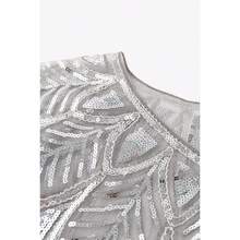 Shawl Wraps Sequin Beaded Evening Cape Bridal Shawl - Gray Silver - View 7