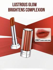 Maybelline LITTLE LIGHT TUBE LIPSTICK #SNU71 Caramel Orange Brown (3G/0.10OZ), Contain Hyaluronic Acid Hydrating, 1-Swipe Intense Smoky Pink Pigment, Lustrous Glassy Glow (Brightens Complexion), 8H Nonon-Dleing &Up-Tokd Clip Luxe Case, Beginner-Friendly 3-Step Application for 3D Plump Lips – Ideal for Daily Sophisticated Makeup - 查看 7