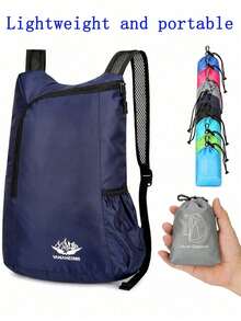 1pc Lightweight, Portable, Foldable, Multifunctional Backpack; 5.28 Gallon Ultra-Light Foldable Backpack; 20L High-Capacity Durable Polyester Multipocket Daily Backpack; With Adjustable Padded Shoulder Straps; Portable Travel Backpack Suitable For Hiking, Fitness And Commuting - Unisex, Travel & Outdoor Adventure Backpack; Fashionable Design, Lightweight Structure, Multifunctional Pack, Specially Made For Outdoor Enthusiasts. - Multicolor - View 12