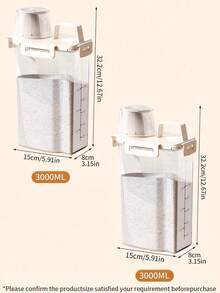 1个/2个宠物食品罐，猫粮储存罐，3000毫升/2500毫升/1750毫升储存容器，用于储存猫粮或狗粮，密封防潮盖带刻度，方便根据需要提供宠物食品，主要目的是防止猫粮/狗粮受潮并防止宠物偷食，使宠物食品储存变得简单。家用宠物食品分类储存盒