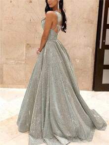 Prom Dress Vestidos Elegantes De Mujer Formal Dresses For Women Wedding Guest Dress Women Dresses For Women Elegant Ball Gowns Woman Formal Formal Gowns For Women Evening Elegant Vestidos Elegantes Para Fiesta - 銀色 - 查看 1