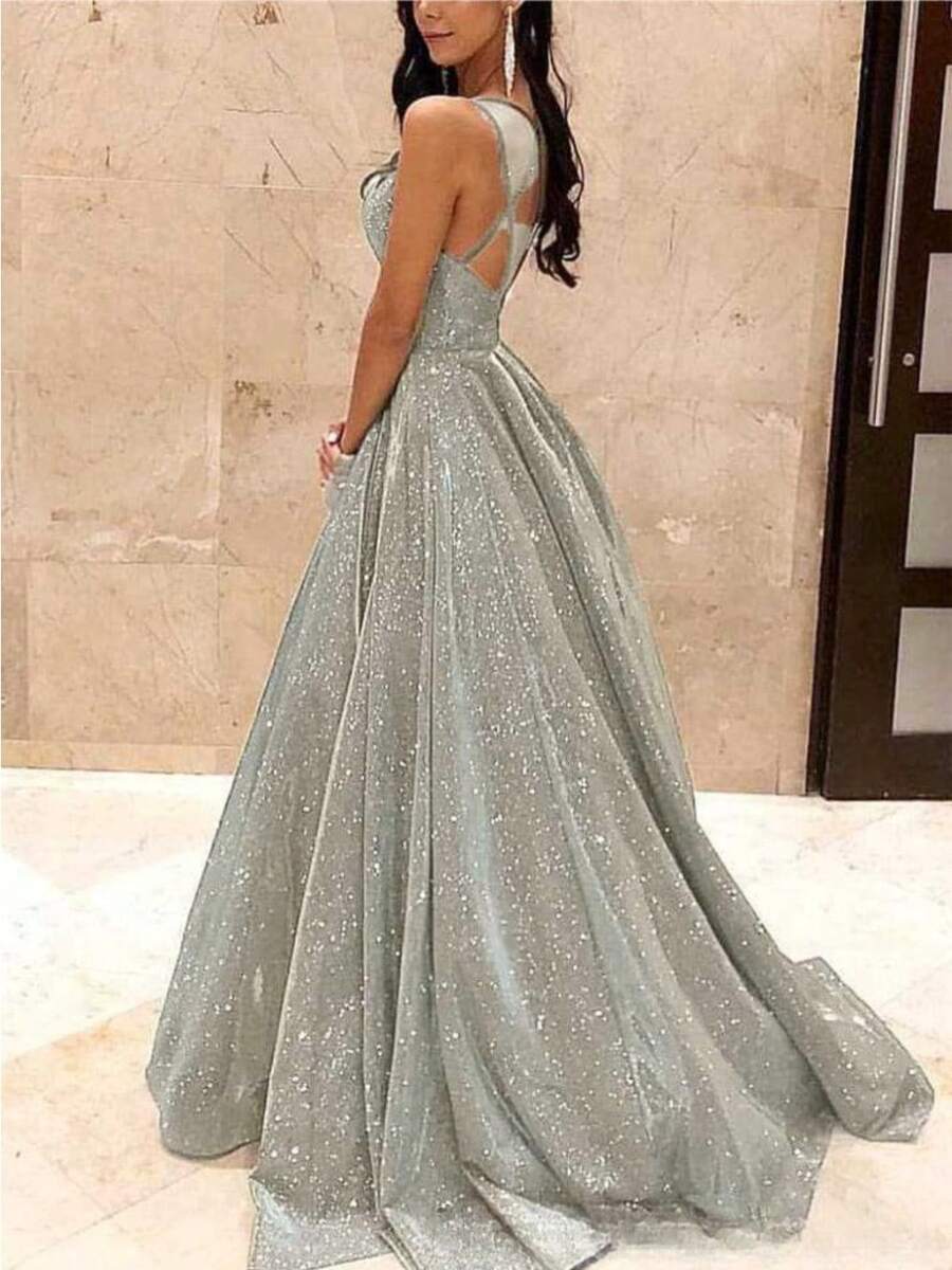 Prom Dress Vestidos Elegantes De Mujer Formal Dresses For Women Wedding Guest Dress Women Dresses For Women Elegant Ball Gowns Woman Formal Formal Gowns For Women Evening Elegant Vestidos Elegantes Para Fiesta - 銀色 - 查看 1