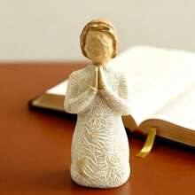 Christmas Themed Praying Figurine Decor – Intricate Spiritual Ornament For Living Room Decoration, Christmas Home Decoration, Home Décor - Màu xanh Bạc hà - Xem 3