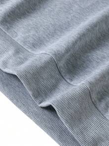 男士半拉链领长袖纯色卫衣 - 淺灰色 - 查看 9