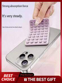 1-5pcs Silicone Suction Cup Phone Case Stand, Sticky Phone Holder, Phone Suction Cup, Octobuddy Brand, Sticky Phone Stand, Sticky Phone Mount, Suitable For Various Brand Phones - Double-sided Suction Cup - View 5