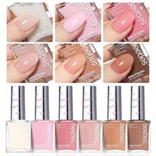 Beetles Jelly Nail Polish Set,6 Colors Pink Nude Jelly Quick Dry Nail Polish Fingernail Fast Drying &Amp; Long Lasting Nail Strengthener Polish Gifts For Women - Màu Hồng baby - Xem 2