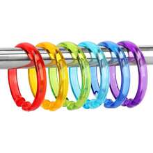 Colorful Shower Curtain Hooks - 12 Pcs Circular Plastic Shower Curtain Rings For Bathroom - O Shaped Transparent Rainbow Color Shower Hooks Rings For Shower Curtain Rod,TransparentColorful - TransparentColorful - View 1
