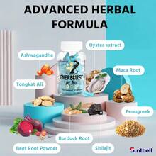 Enerburst For Men Capsulse, Male Testosterone Capsules, Blend Oyster Extract, Cordyceps, Maca & L-Citrulline, Men Vitality Supplement, Hormonal Balance, Prostate Health, 60 Capsules - 120 Count-beast - View 8